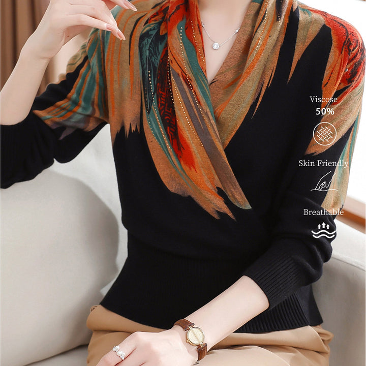 Rilena – strassbesetzter Viskose-Strickpullover