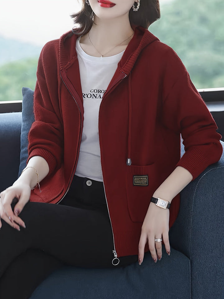 Rilena – Strickjacke mit Kordelzugkapuze aus Viskose