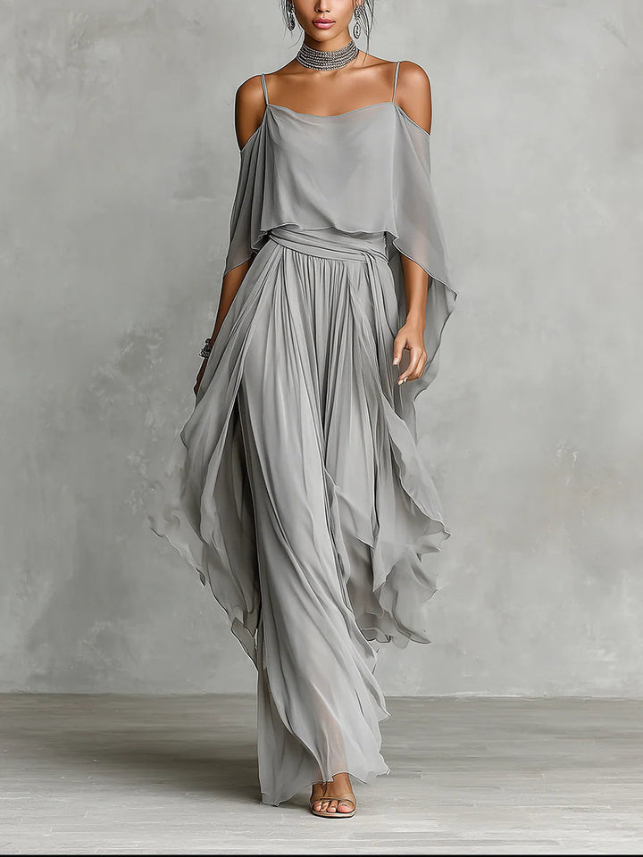 Arlise – Schulterfreies Chiffon-Set