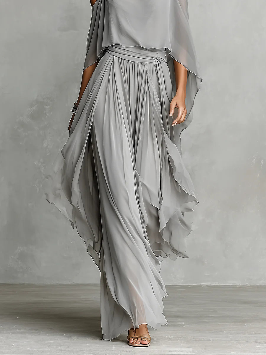 Arlise – Schulterfreies Chiffon-Set