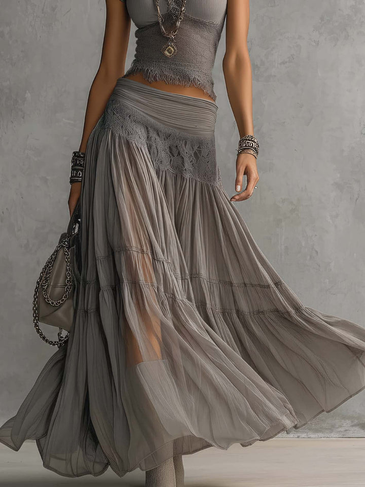Nimara – Faltenrock-Set aus Chiffon
