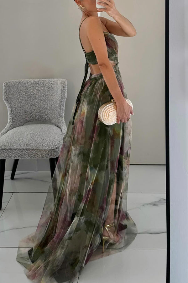 Empire-Waist Chiffon Maxi Dress