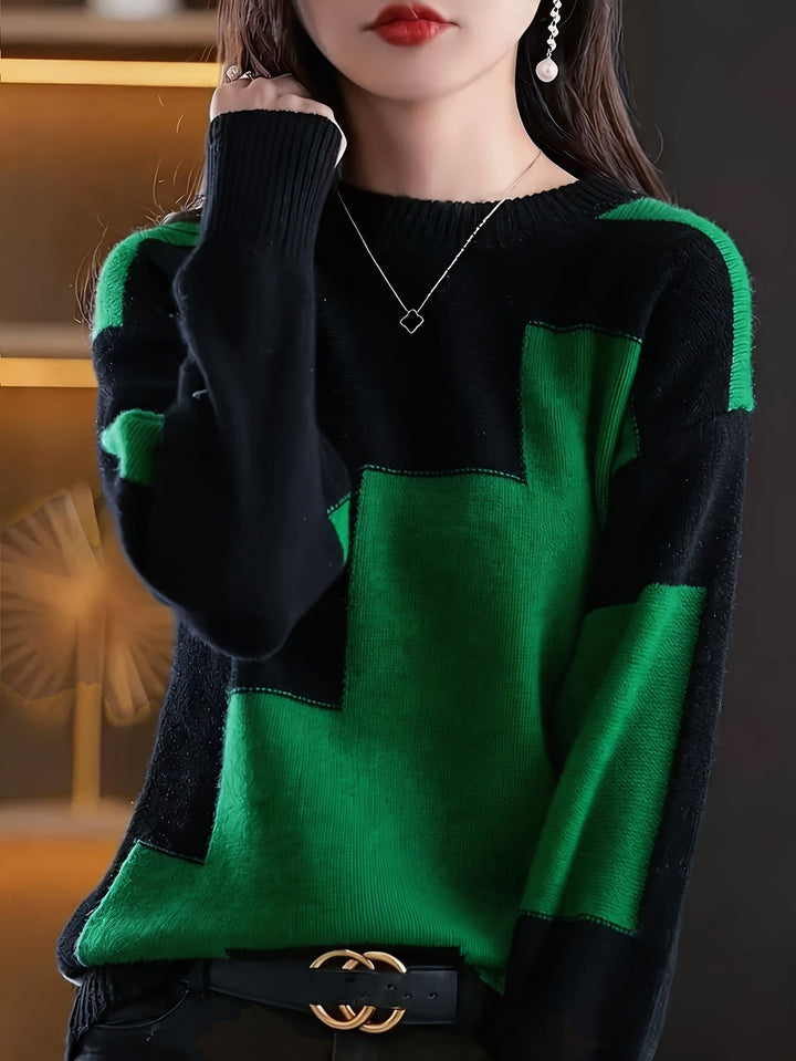 Novira – Farbblock-Strickpullover