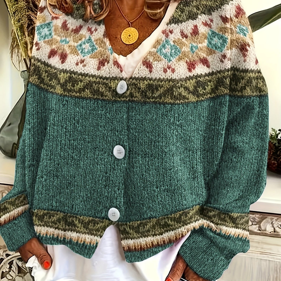 Mireva – Farbblock-Strickjacke
