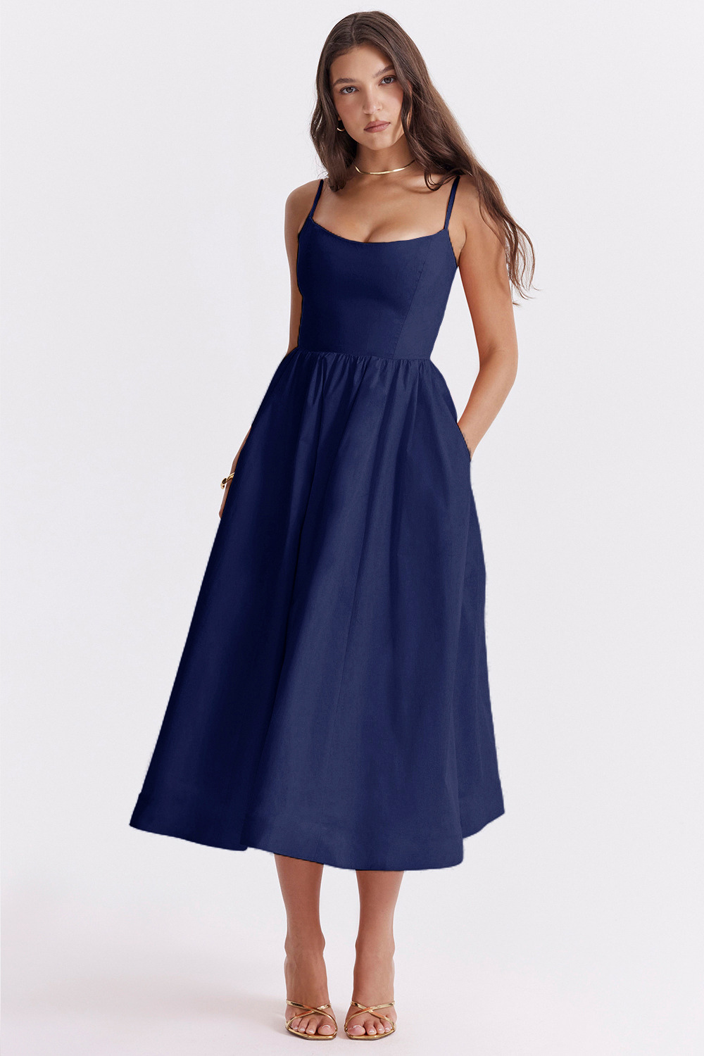 Nolara – Korsettstil, gewebtes Midikleid