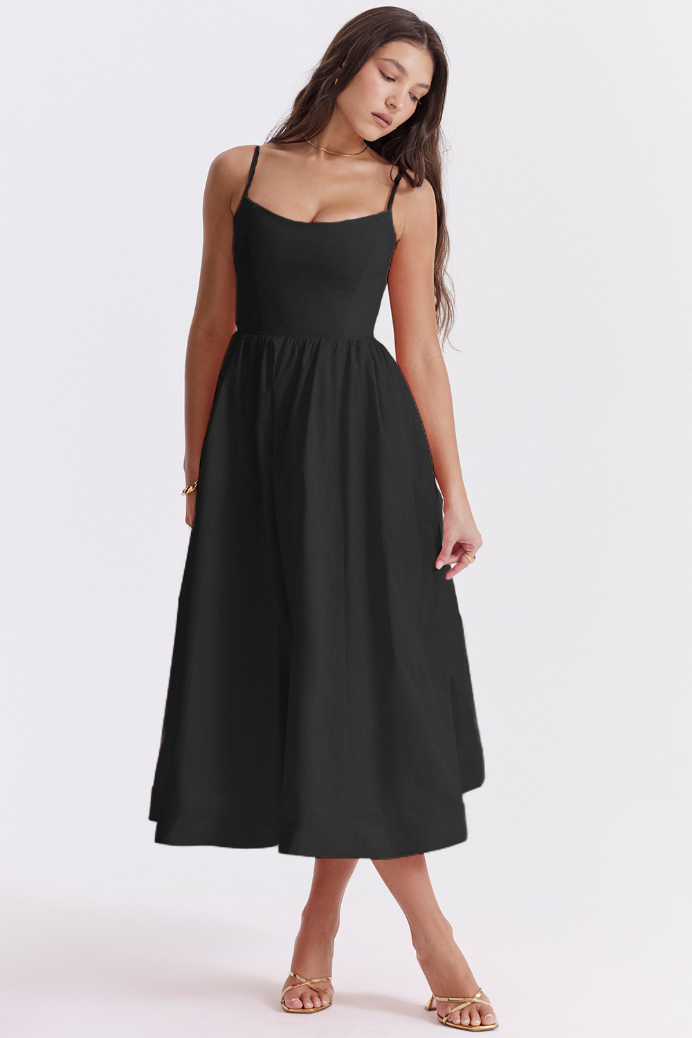Nolara – Korsettstil, gewebtes Midikleid