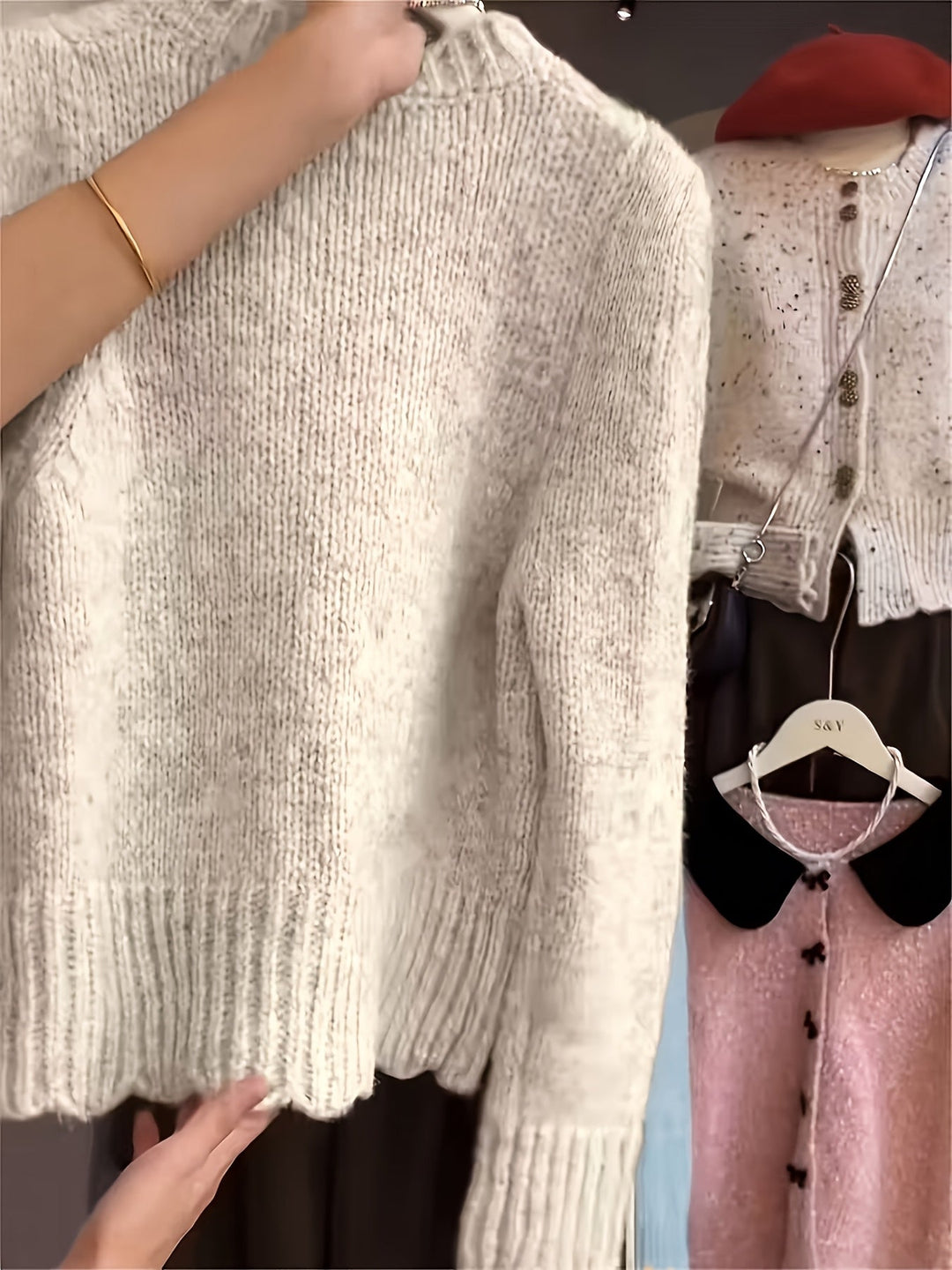Rilena – Ein-Knopf-Strickjacke