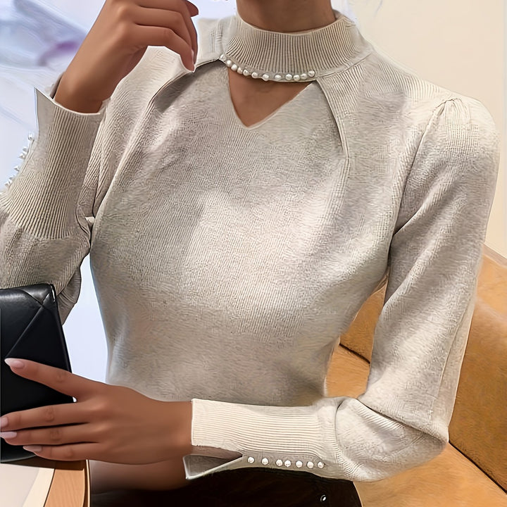 Neraya – Viskosepullover mit Perlendetails