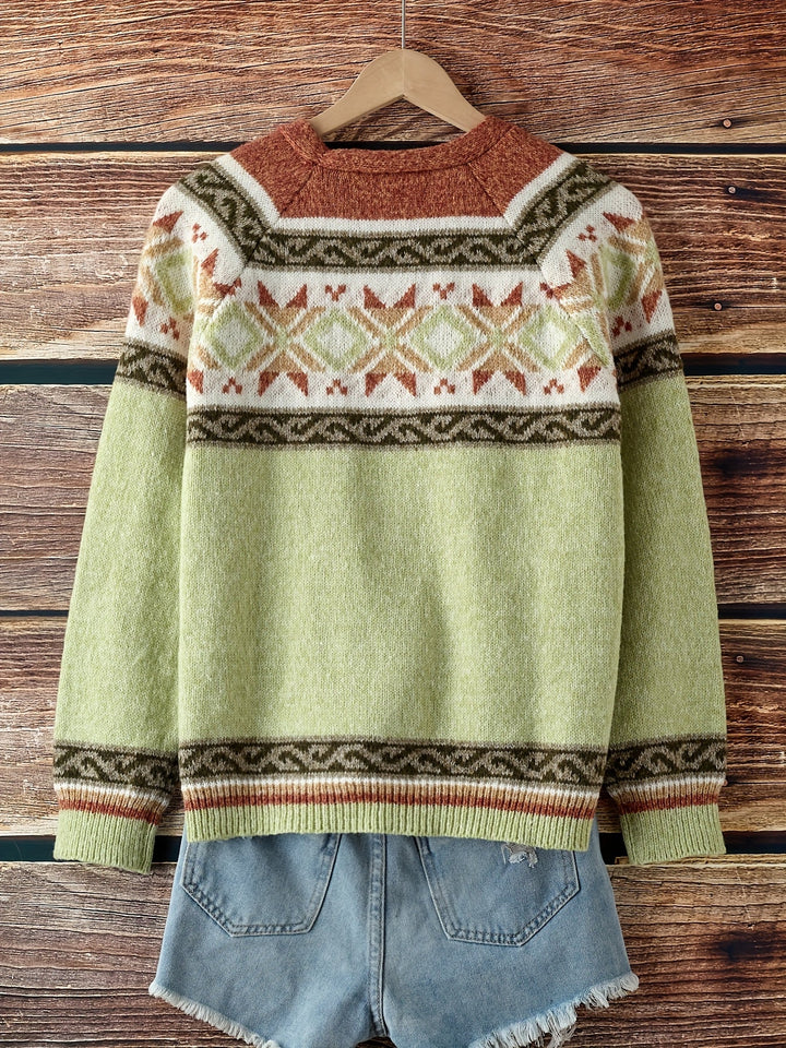 Mireva – Farbblock-Strickjacke