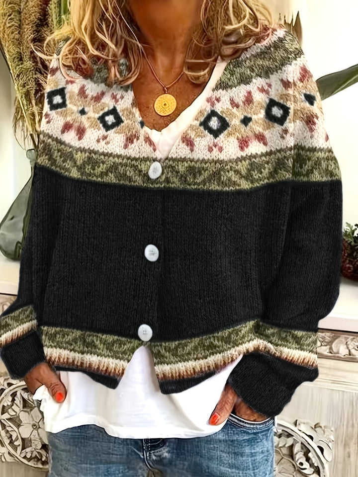 Mireva – Farbblock-Strickjacke
