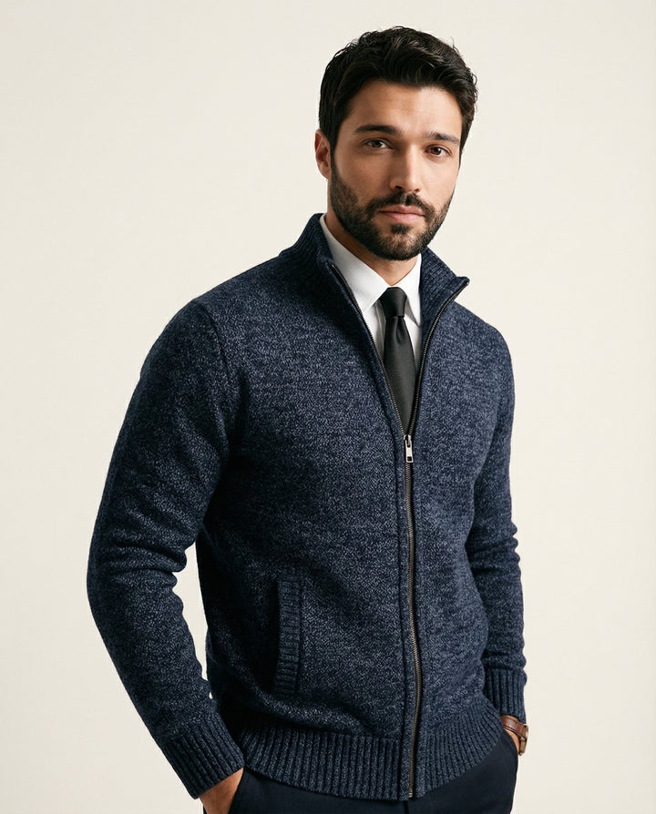 Fitted Merino-Cotton Cardigan