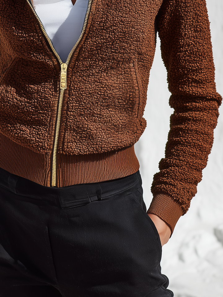 Velise – Stehkragen-Sherpa-Fleece-Jacke