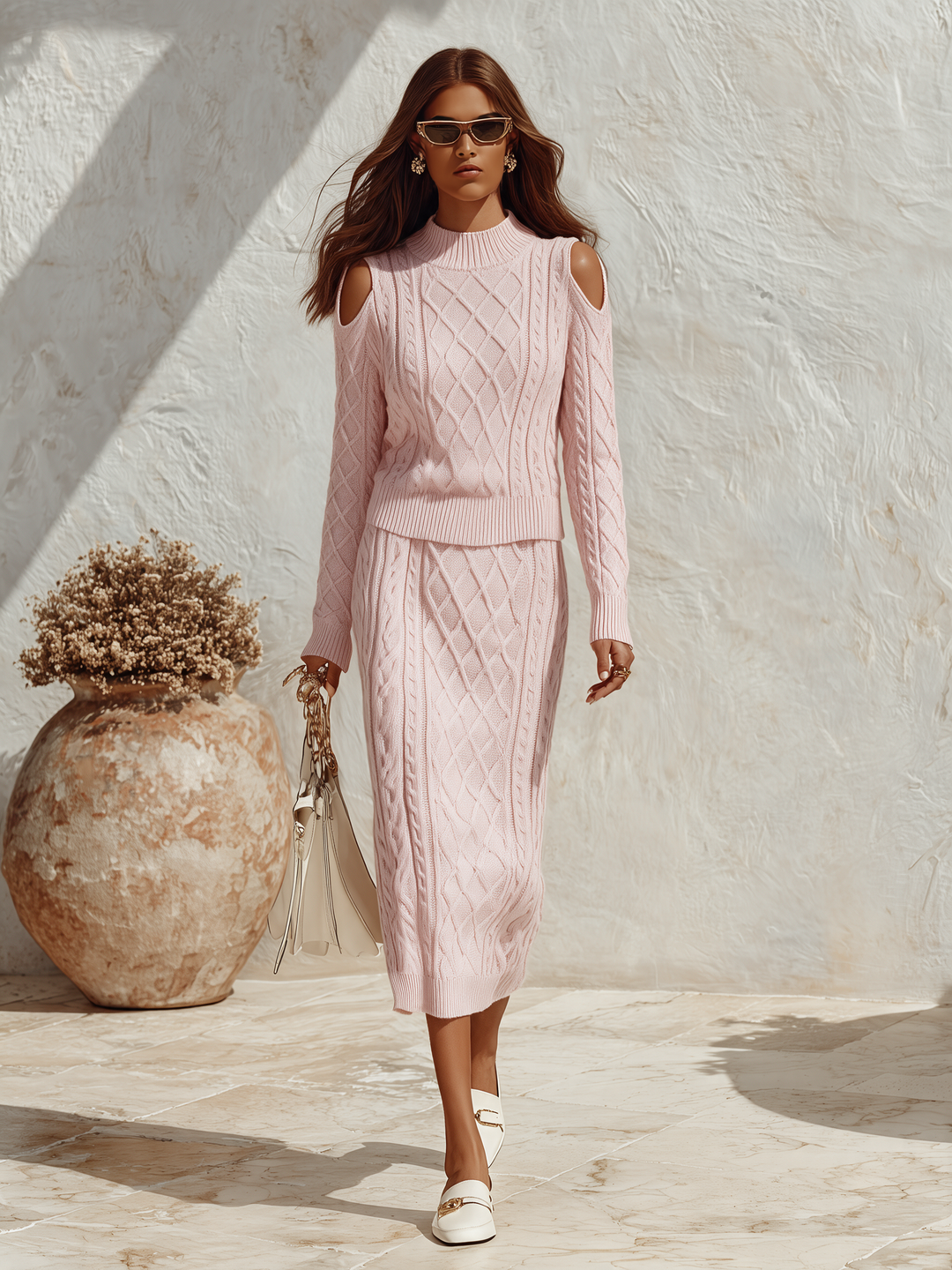 Mireva – Strickset mit Rock und Rollkragen