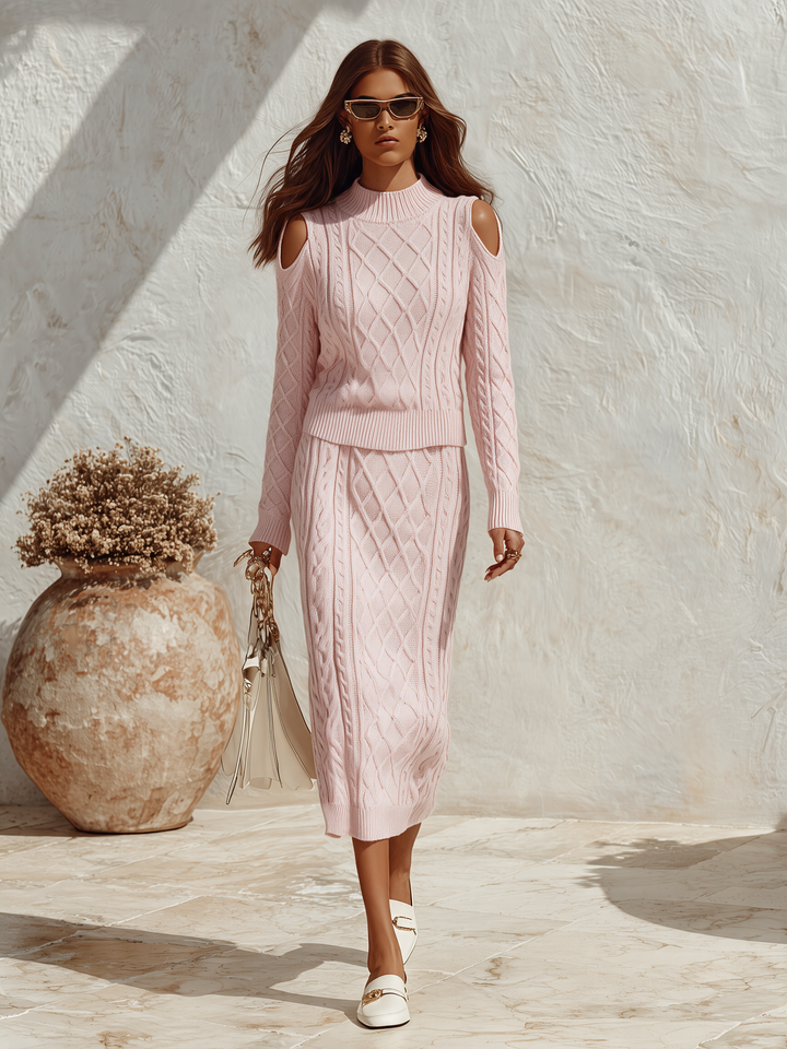 Mireva – Strickset mit Rock und Rollkragen