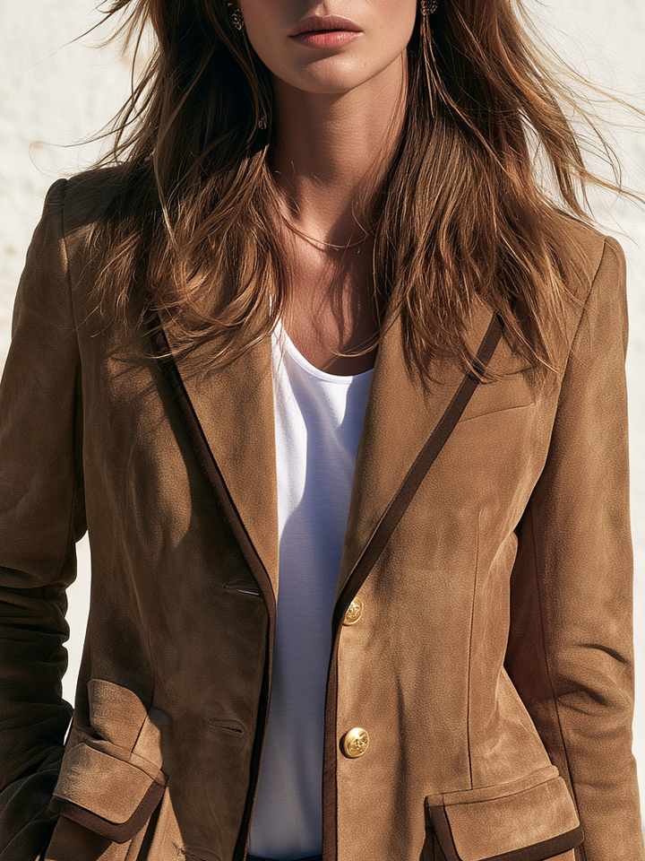 Relani – mit Kontrastbesatz, Kunstwildleder-Blazer