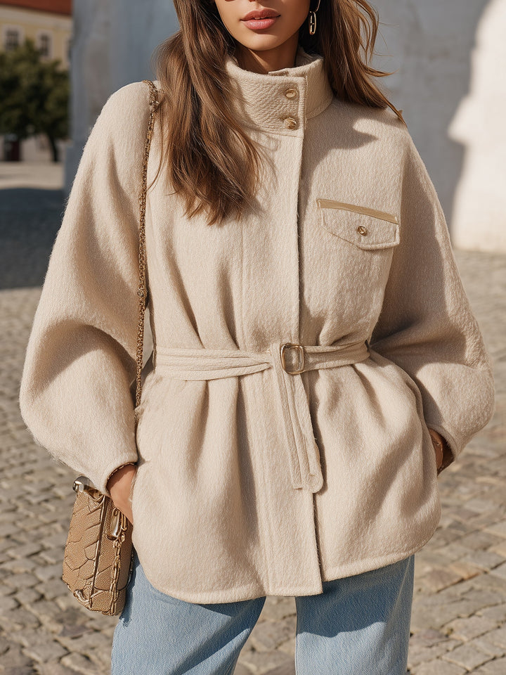 Ivenna – Stehkragen-Jacke aus Wollmischung