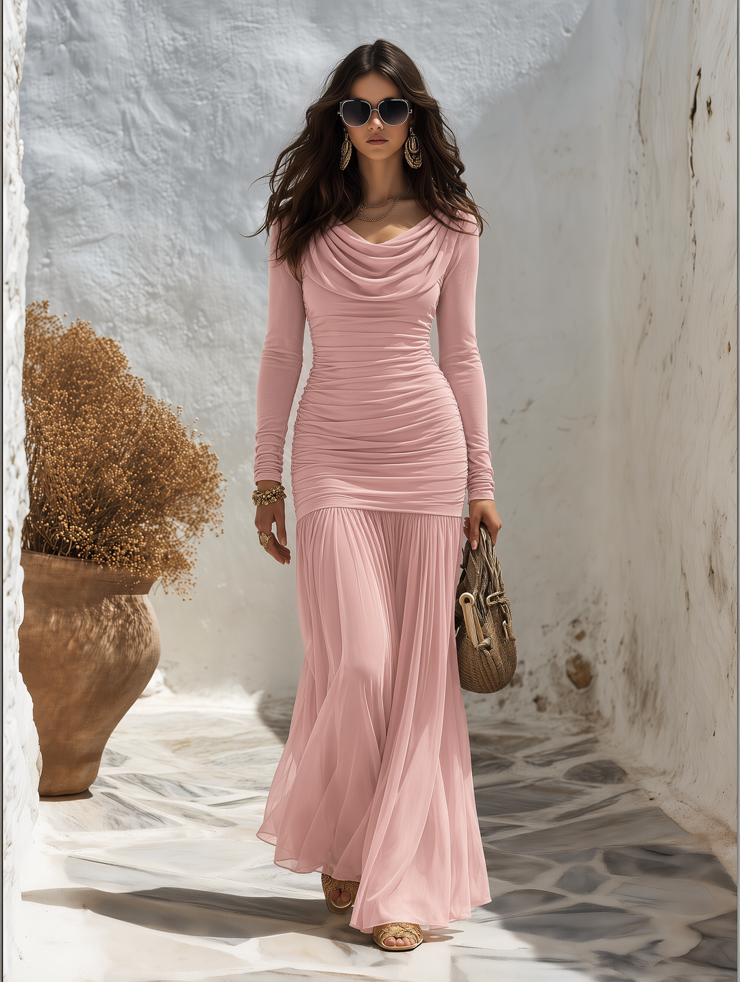 Jalette – Kleid mit tiefem Ausschnitt