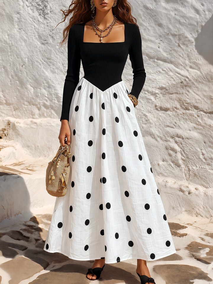 Zelise – Maxikleid mit quadratischem Ausschnitt