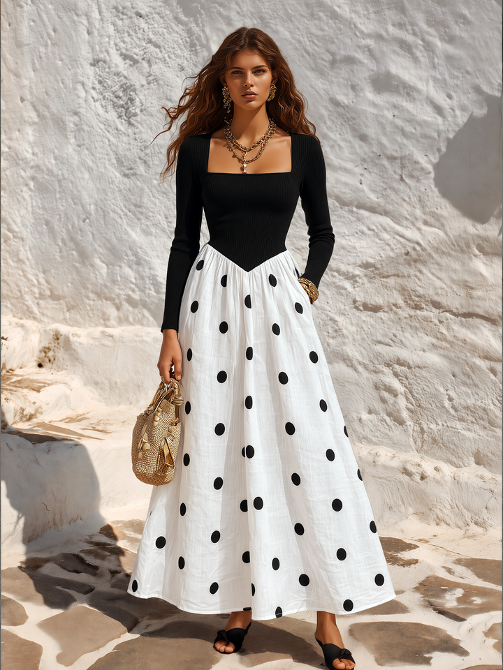 Zelise – Maxikleid mit quadratischem Ausschnitt