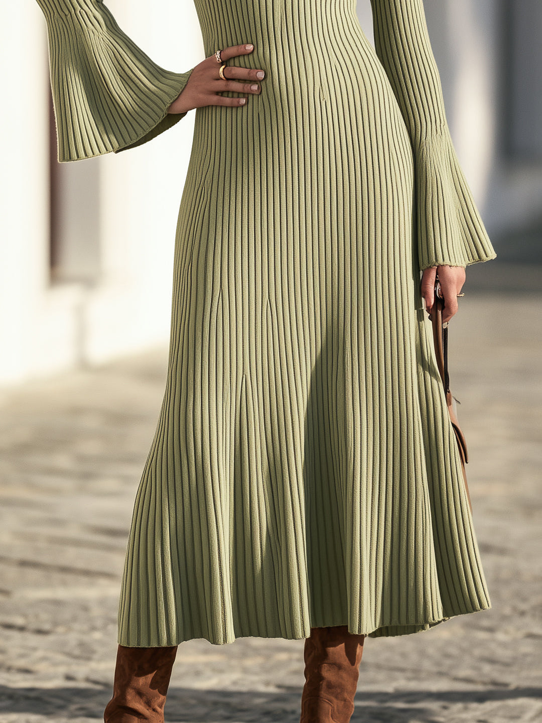Zarelle – Peter-Pan-Perlenkragen-Strickkleid