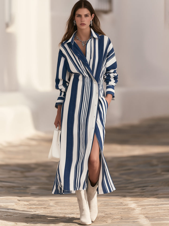 Zanise – vertikal gestreiftes Maxikleid