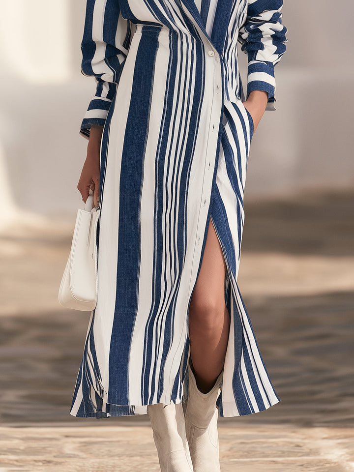 Zanise – vertikal gestreiftes Maxikleid