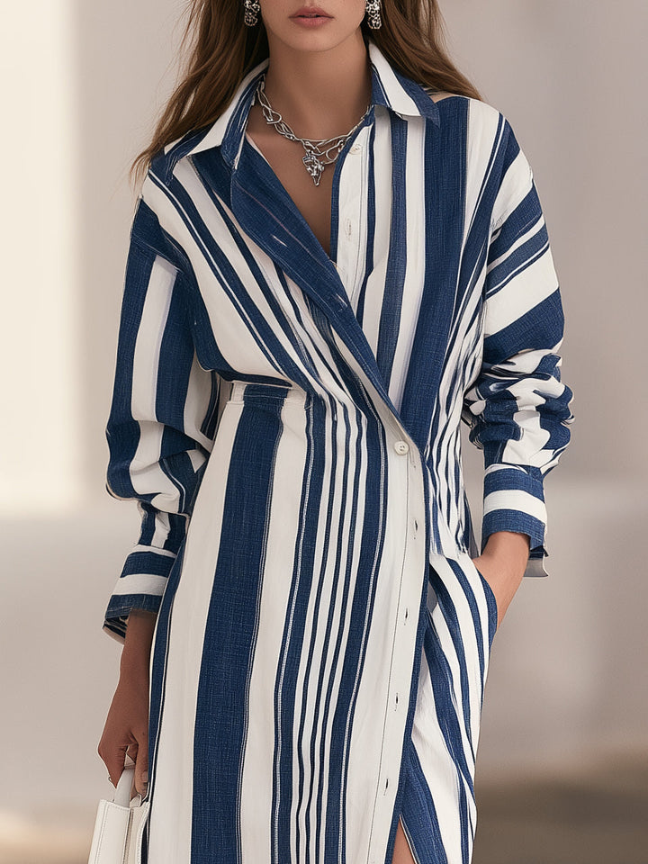 Zanise – vertikal gestreiftes Maxikleid