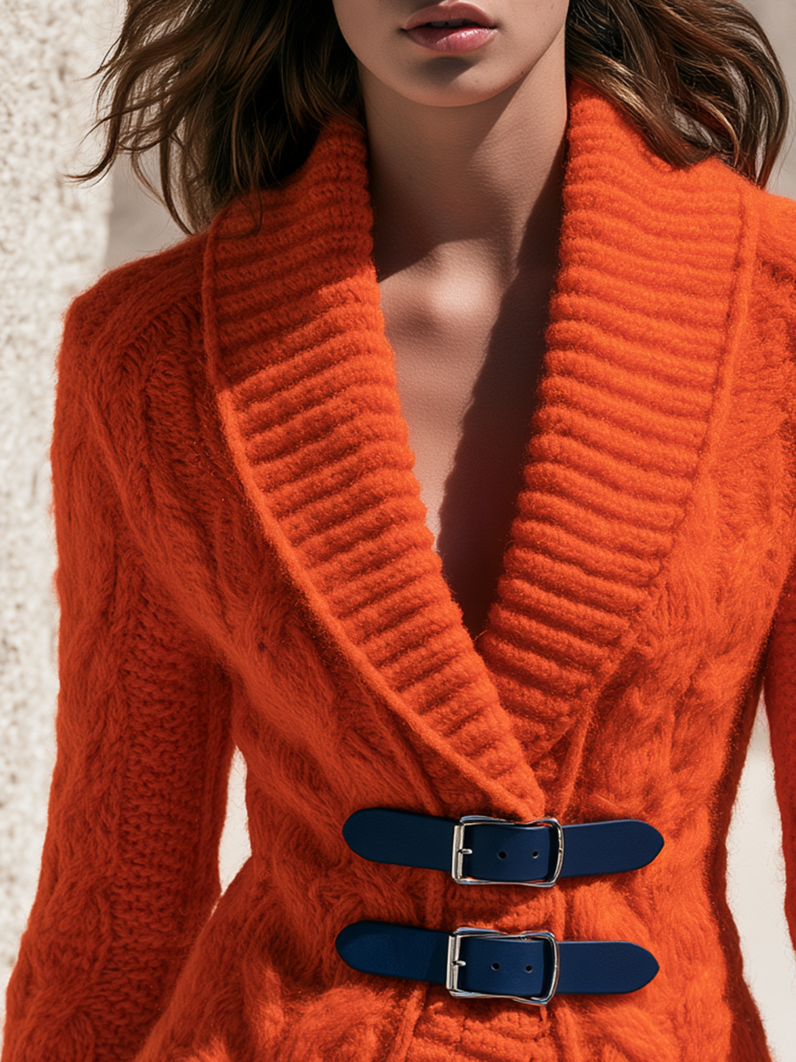 Varelle – Kragen-Kabelstrick-Cardigan