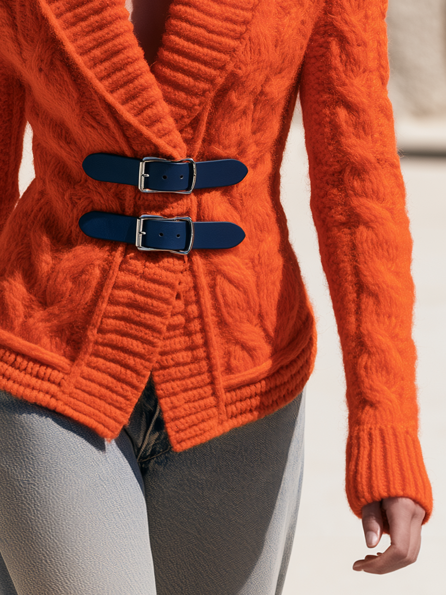 Varelle – Kragen-Kabelstrick-Cardigan