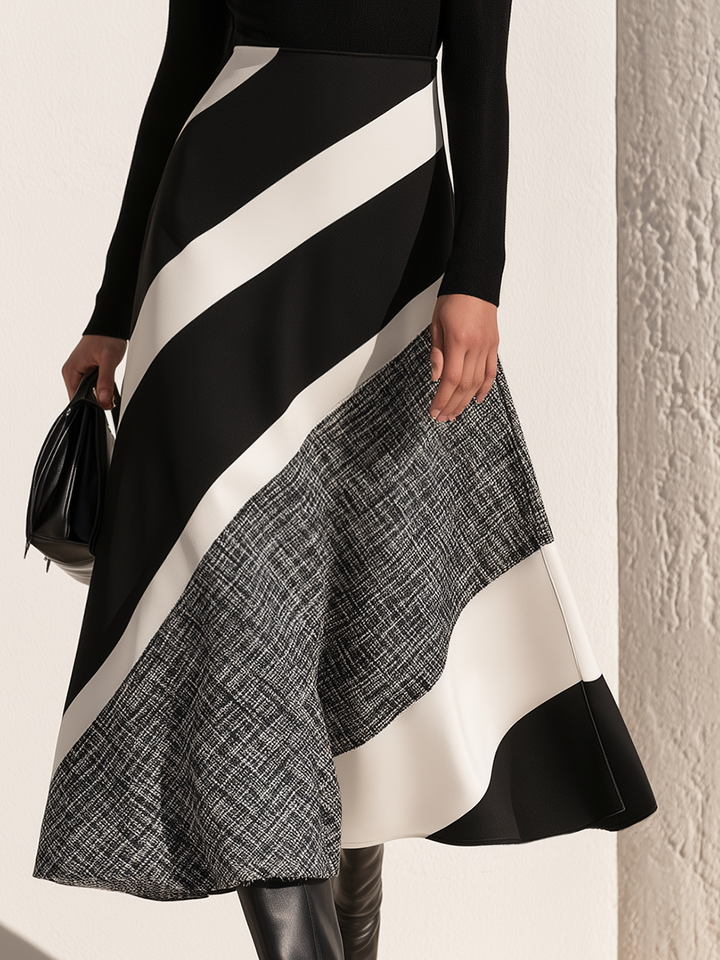 Zisah – Farbblock-Stretchstoff-Maxikleid