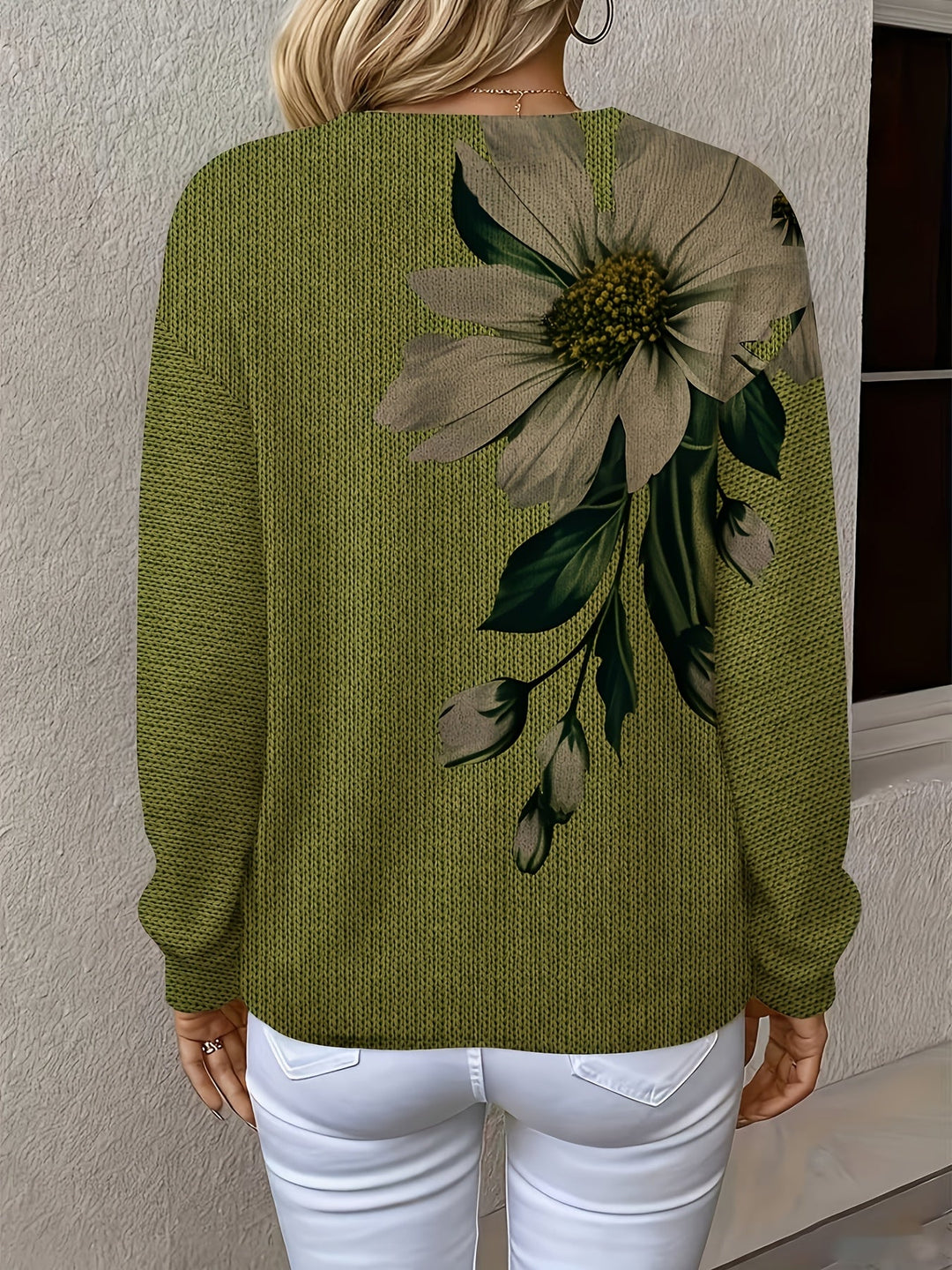 Caleia – Allover-Blumenmuster-Strickpullover