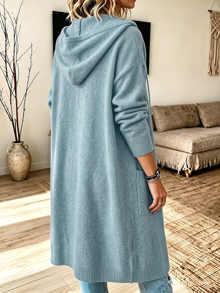 Nevora – Kapuzen-Viskose-Strickjacke