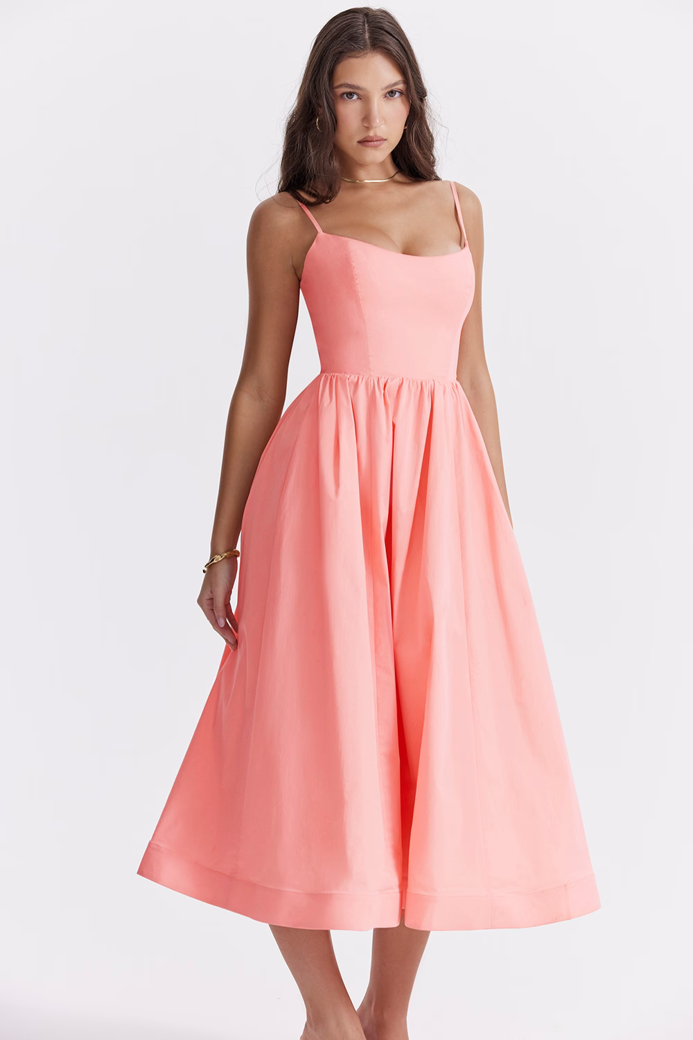 Nolara – Korsettstil, gewebtes Midikleid