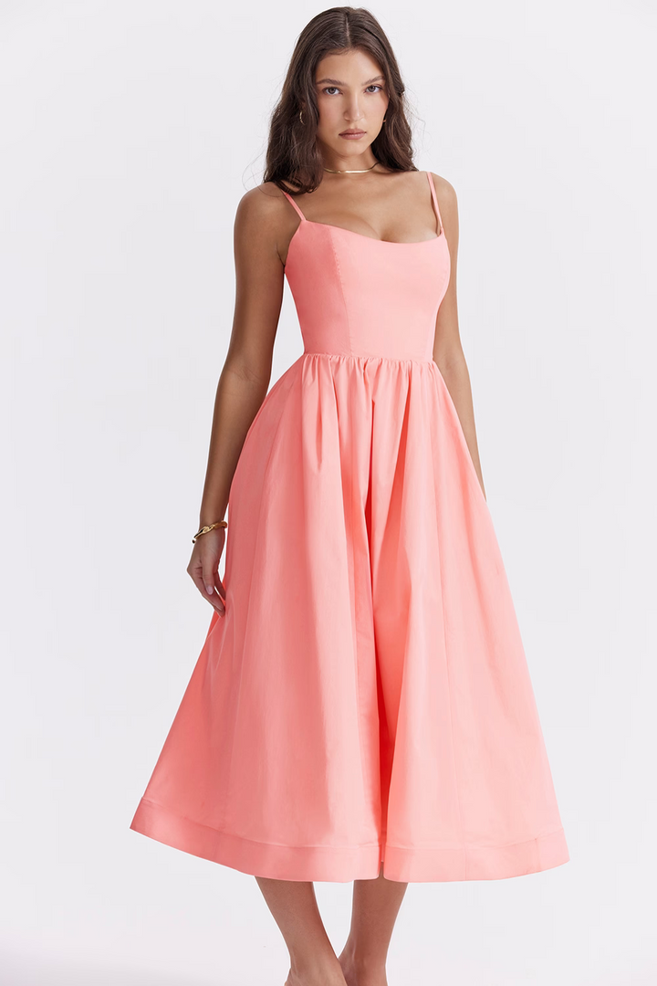 Nolara – Korsettstil, gewebtes Midikleid