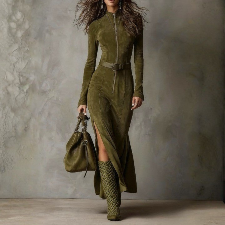 Navira – Kleid in Wildlederoptik mit Gürtel