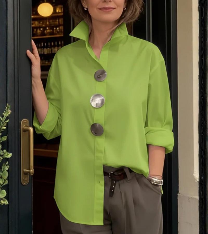 Virela - Stand Collar Woven Blouse