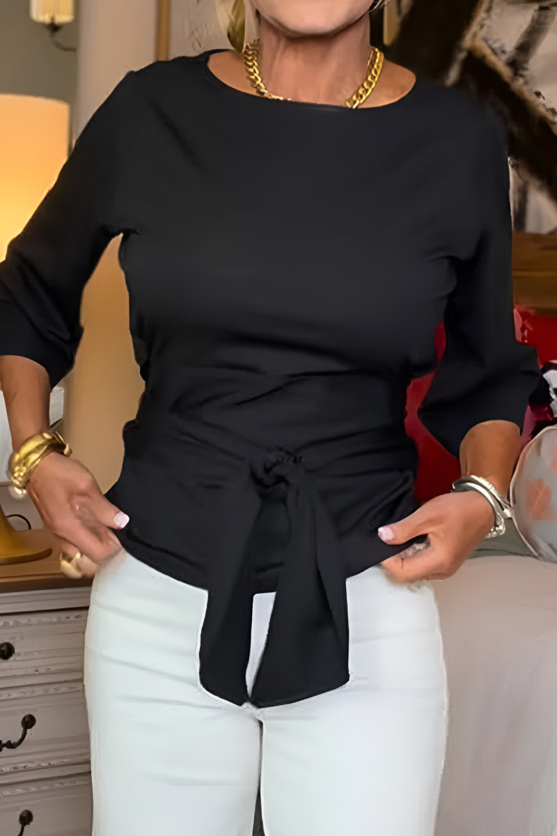 Novira – Mit Taillenschleife gewebtes Top
