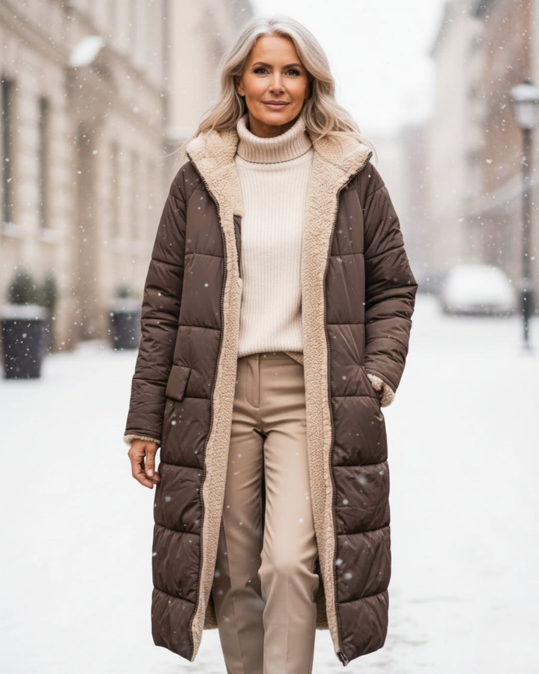 Arlise – Wendemantel mit Sherpa-Futter