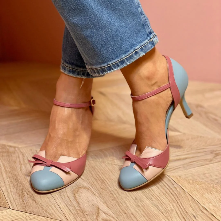 Kelira - Two-Tone Bow Sandals