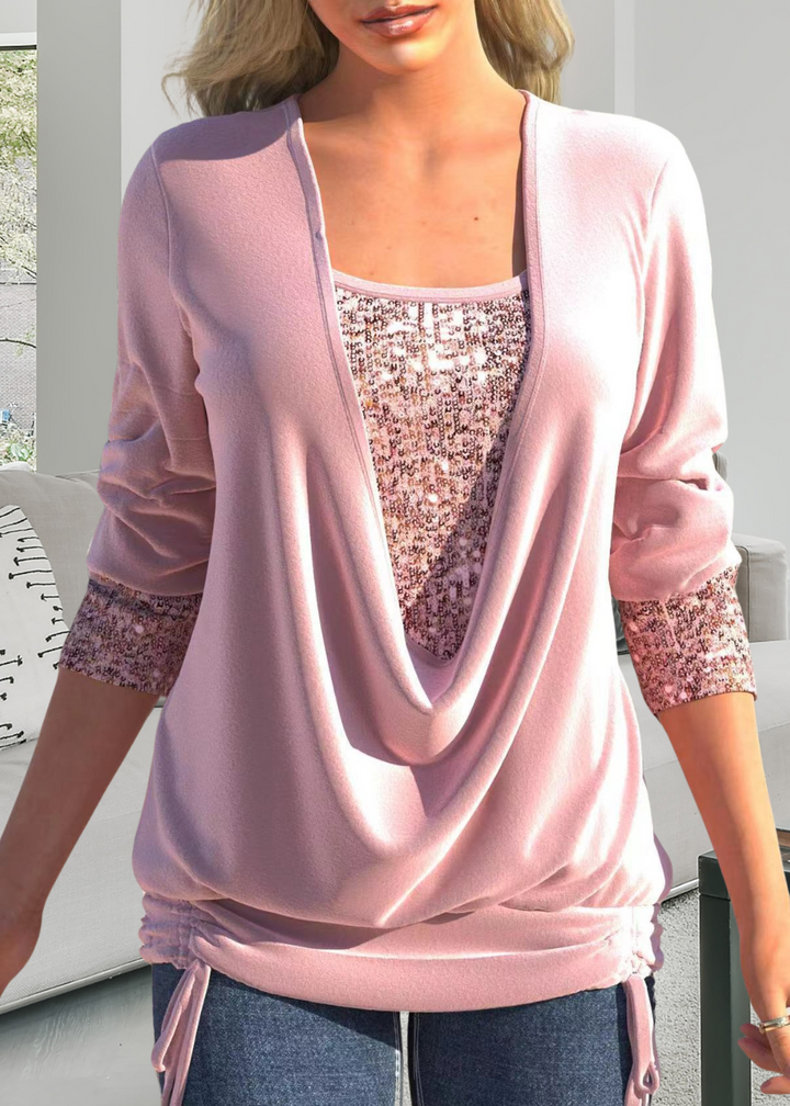 Rivena – Zweiteiliges Pailletten-Top-Set