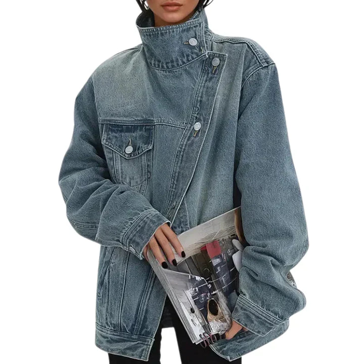 Tevara – Asymmetrische doppelreihige Webjacke