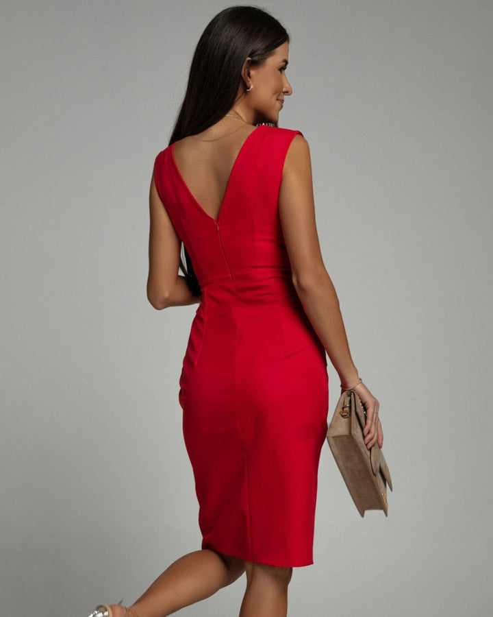 Soreli – drapiertes Stretchstrick-Midikleid