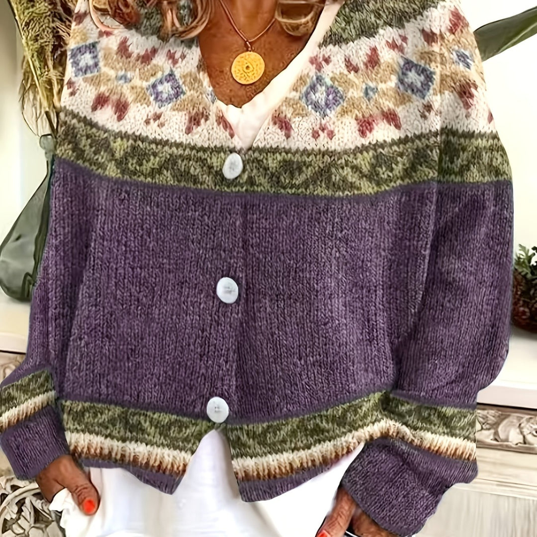 Mireva – Farbblock-Strickjacke