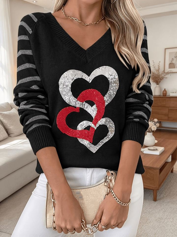 Velara – Mit Paillettenbesatz gestrickter Pullover