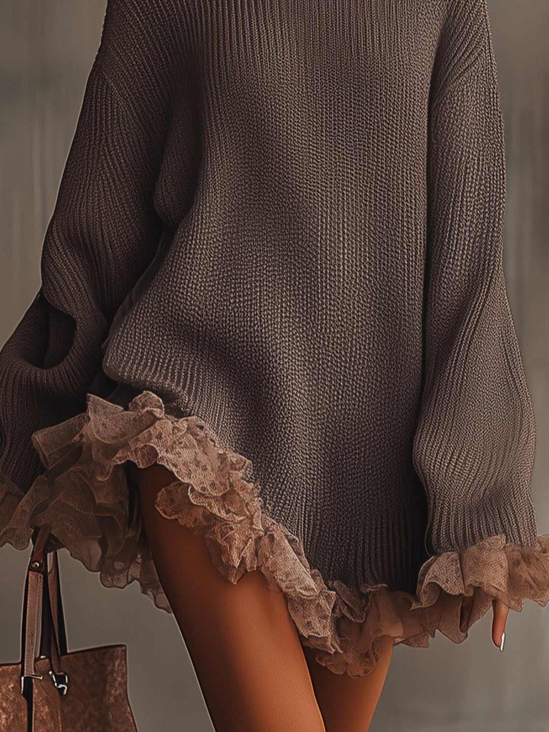 Rivana – mit Volantsaum gestricktes Kleid