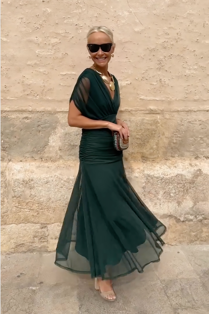 Veyla - V-Neck Woven Maxi Dress