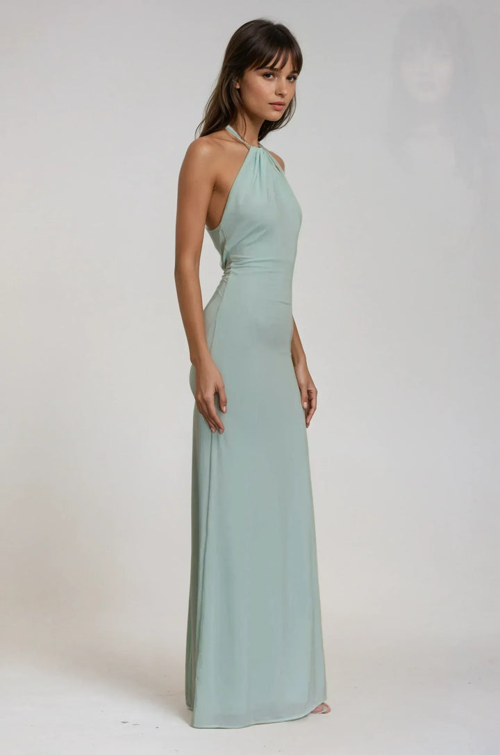 Sivela – Neckholder-Stretch-Maxikleid