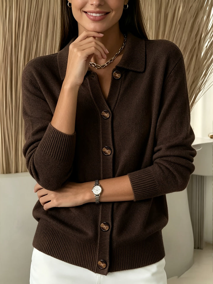 Relani – V-Ausschnitt Rippstrick-Cardigan