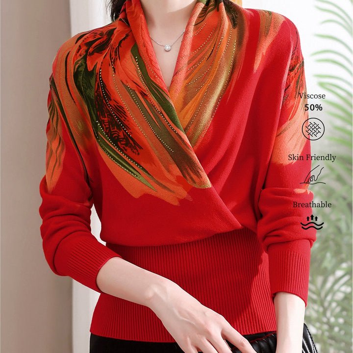 Rilena – strassbesetzter Viskose-Strickpullover