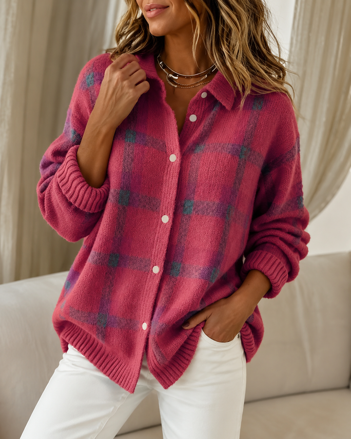 Novira – Karierter Strickpullover